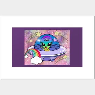 Kawaii alien Posters and Art